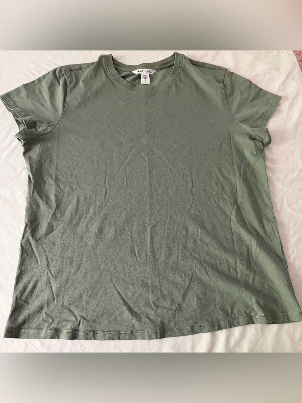 Athleta Women’s Relaxed Basic Everyday Crew Neck Tee Size Large Sage Green